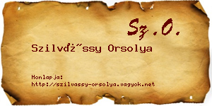Szilvássy Orsolya névjegykártya