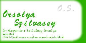 orsolya szilvassy business card