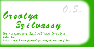 orsolya szilvassy business card